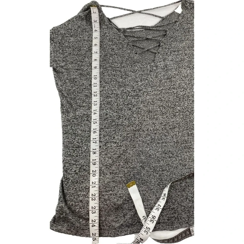Altar'd State Women's Small Gray Long Sleeve Blouse Lightweight Straps Across